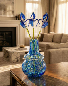 Oceanic Iris Glass Centerpiece
