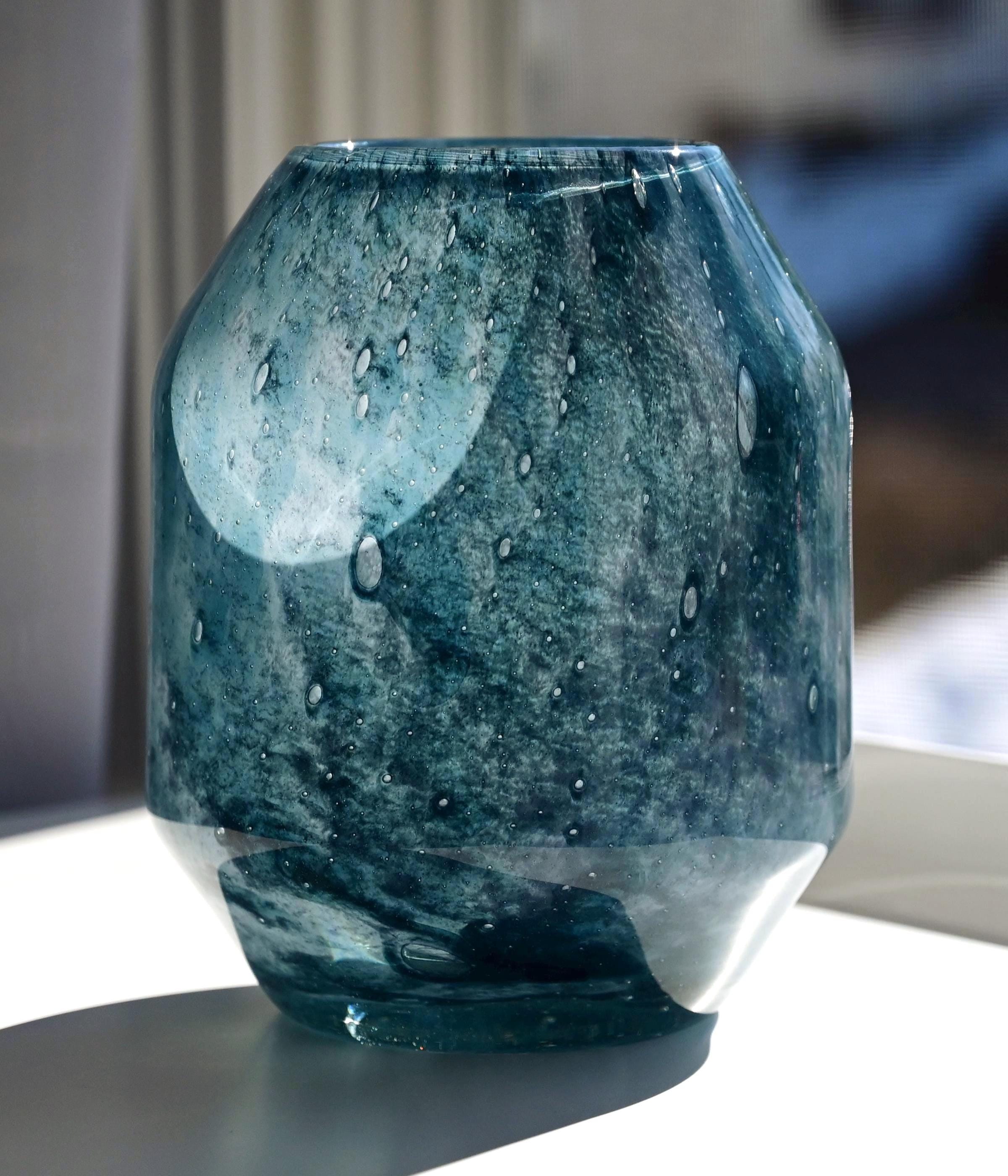 Turquoise Ocean Glass Vase