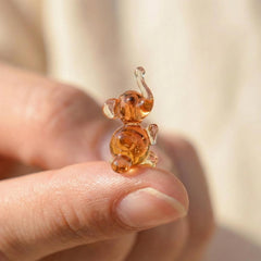 Blown Glass Animals, Glass Animal Figurines, Amber Glass Elephant, Elephant Gifts, Elephant Figurine, Tiny Glass Animals, Orange, Decor