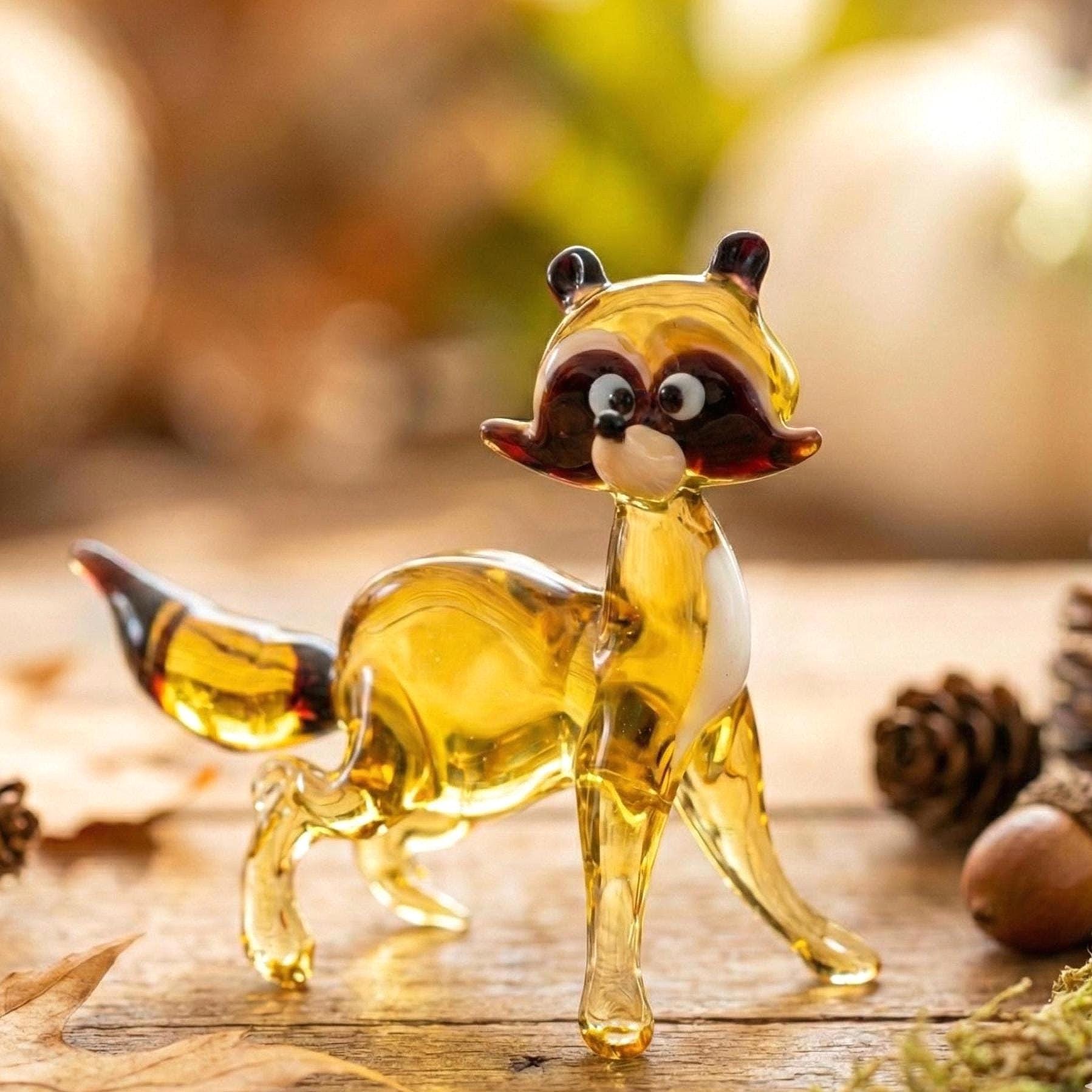 Racoon Gifts, Blown Glass Animals, Racoon Lover, Trash Panda, Racoon, Glass Figurines, Racoon Art, Mini Glass Animals, Miniature Glass Art
