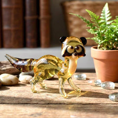 Racoon, Tiny Glass Animals, Trash Panda, Glass Figures, Mini Glass Animals, Racoon Lover, Racoon Gifts, Racoon Art, Blown Glass, Decor