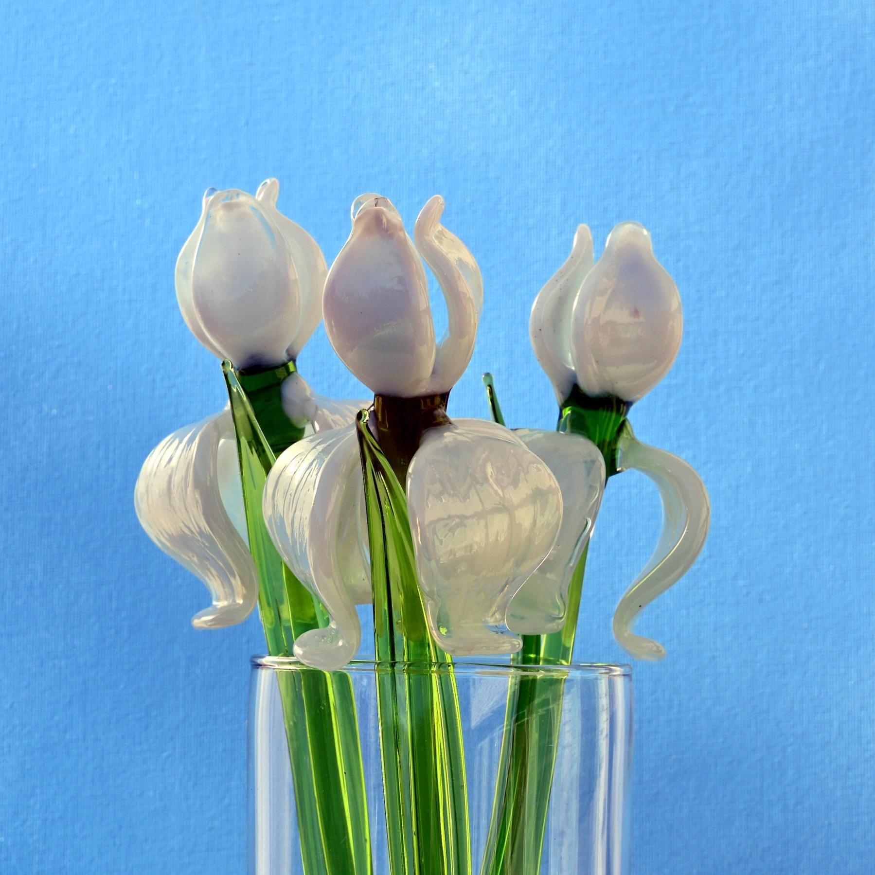 Glass Iris, Glass Birth Month Flower Bouquet, Glass Flowers Bouquet, Easter Decor, Forever Flowers Art, Birthday Gifts, Mothers Day Gifts,