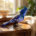 Blue Jays, Blue Bird, Glass Bird Figurine, Bird Sculpture, Bird Decor, Bird Lover Gifts, Glass Bird, Bird Figurine, Bird Art, Bird Gifts