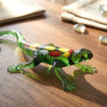 Handmade Glass Lizard, Salamander, Reptile Decor, Mini Glass Animals, Reptile Art, Glass Animals, Glass Sculpture, Green Lizard, Reptile