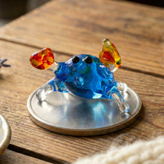 Tiny Glass Animals, Glass Crab, Blue Crab, Mini Glass Animals, Summer Decor, Crab Decor, Sea Animals, Hand Blown Glass, Glass Animals, Crabs