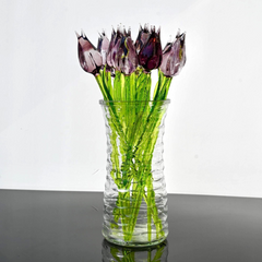 Purple Glass Flowers, Glass Tulips, Hand Blown Glass Flower Bouquet, Glass Flowers, Glass Birth Month Flower, Mothers Day Gifts Spring Decor