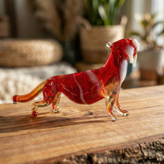 Glass Tiger Figurine, Tiger Statue, Animal Sculpture, Jungle Decor, Tiny Hand Blown Glass, Glass Animals, Blown Glass Animals, Tigers