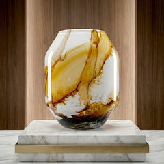 Handmade Golden Marble Glass Vase