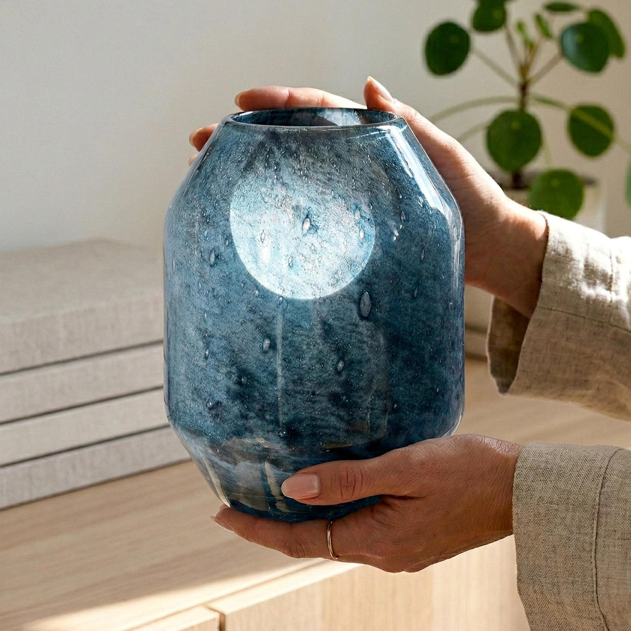 Turquoise Ocean Glass Vase
