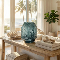 Turquoise Ocean Glass Vase