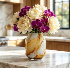 Handmade Golden Marble Glass Vase