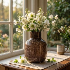 Hand Blown Natural Pattern Glass Vase