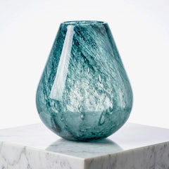 Large Teal Glass Vase