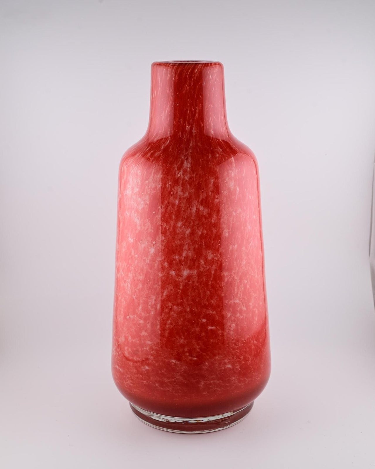 Hand Blown Red Glass Flower Vase