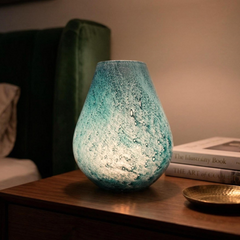 Cordless Ocean Blue Vase Lamp