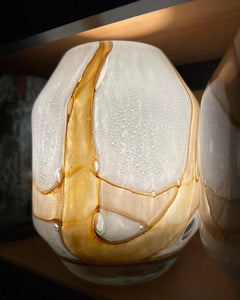 Golden White Glass Vase Lamp