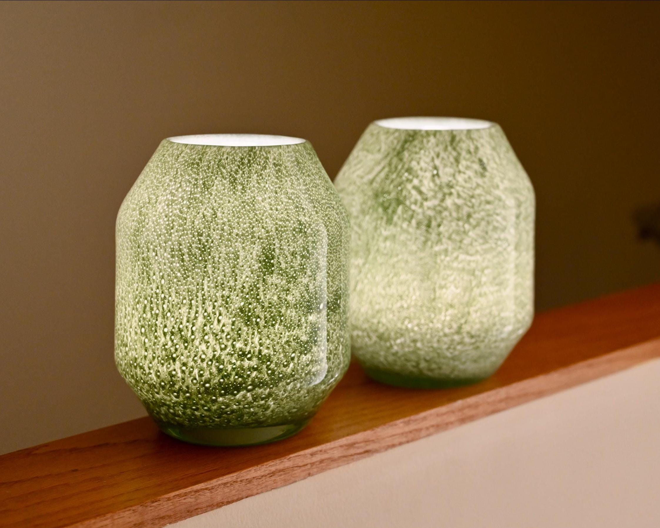 Hand Blown Green Vase Lamp