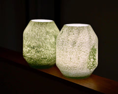 Hand Blown Green Vase Lamp