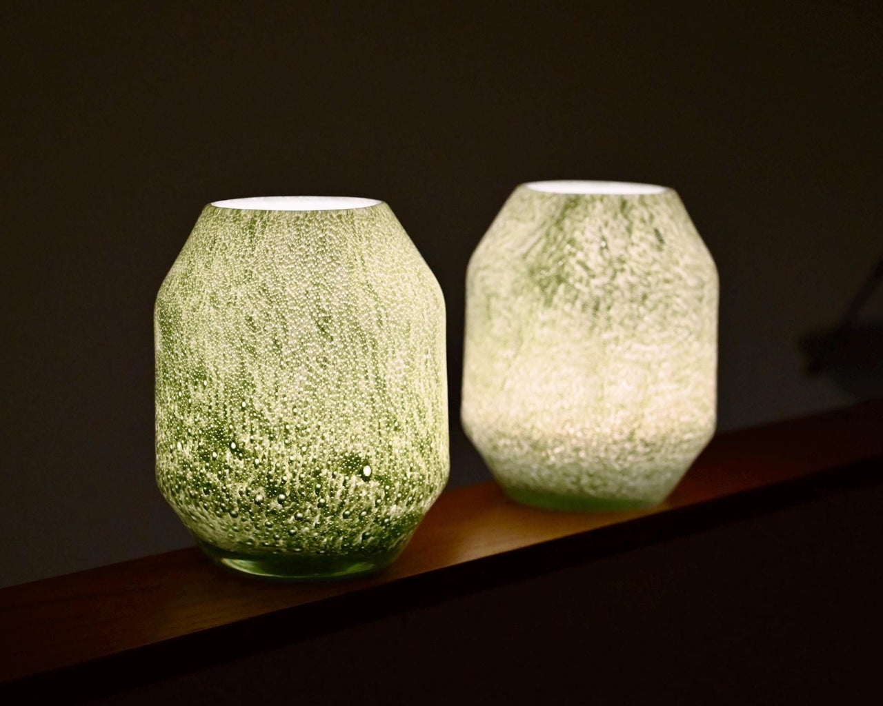 Hand Blown Green Vase Lamp