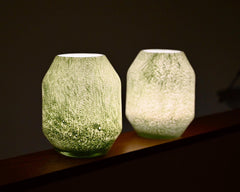 Hand Blown Green Vase Lamp