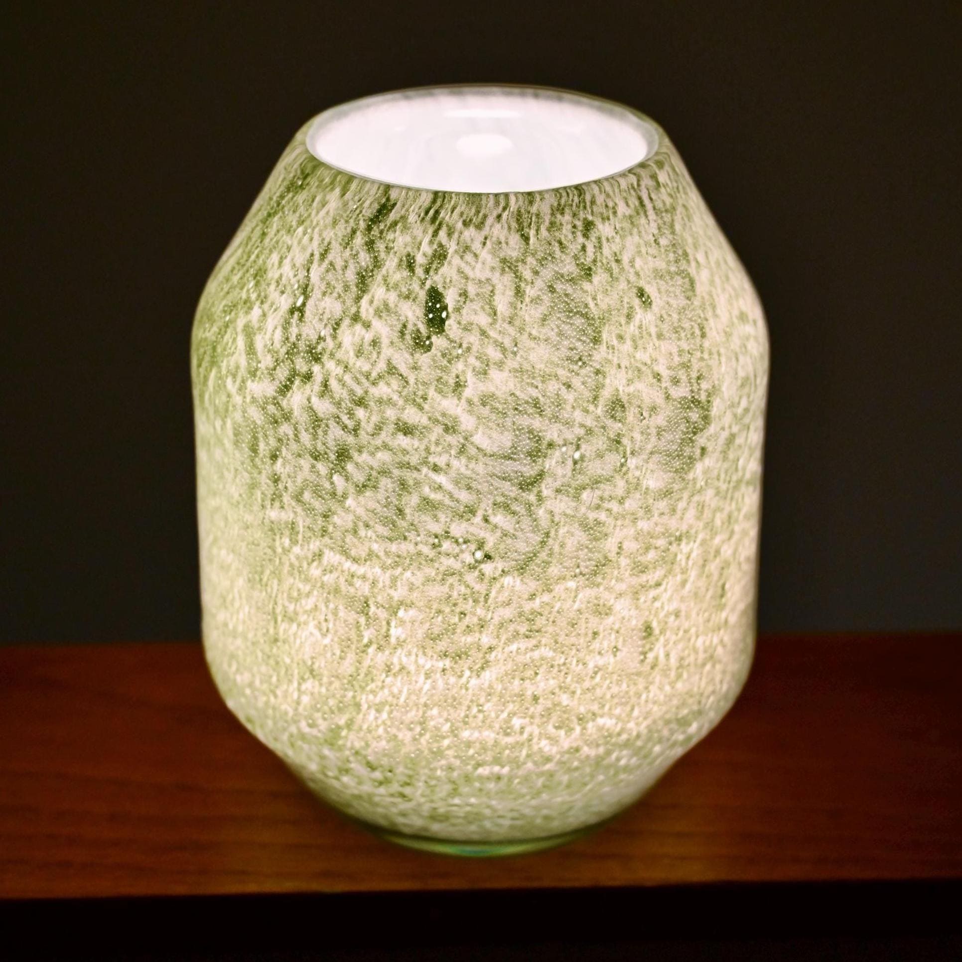 Hand Blown Green Vase Lamp