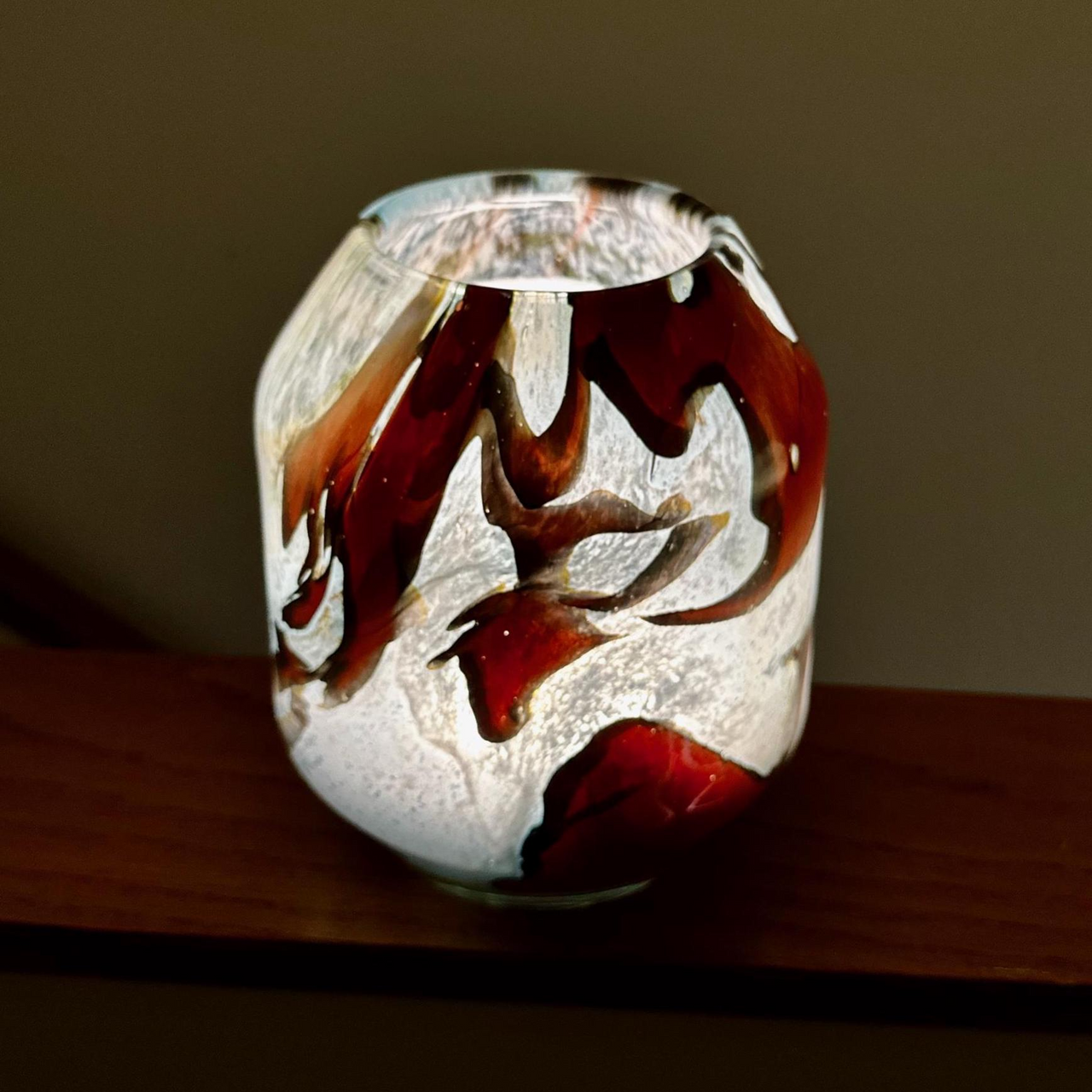 Hand Blown Green Vase Lamp