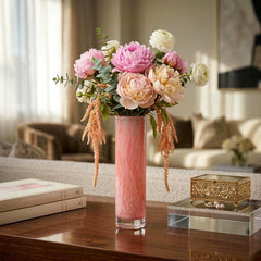 Pink Cylinder Glass Vase