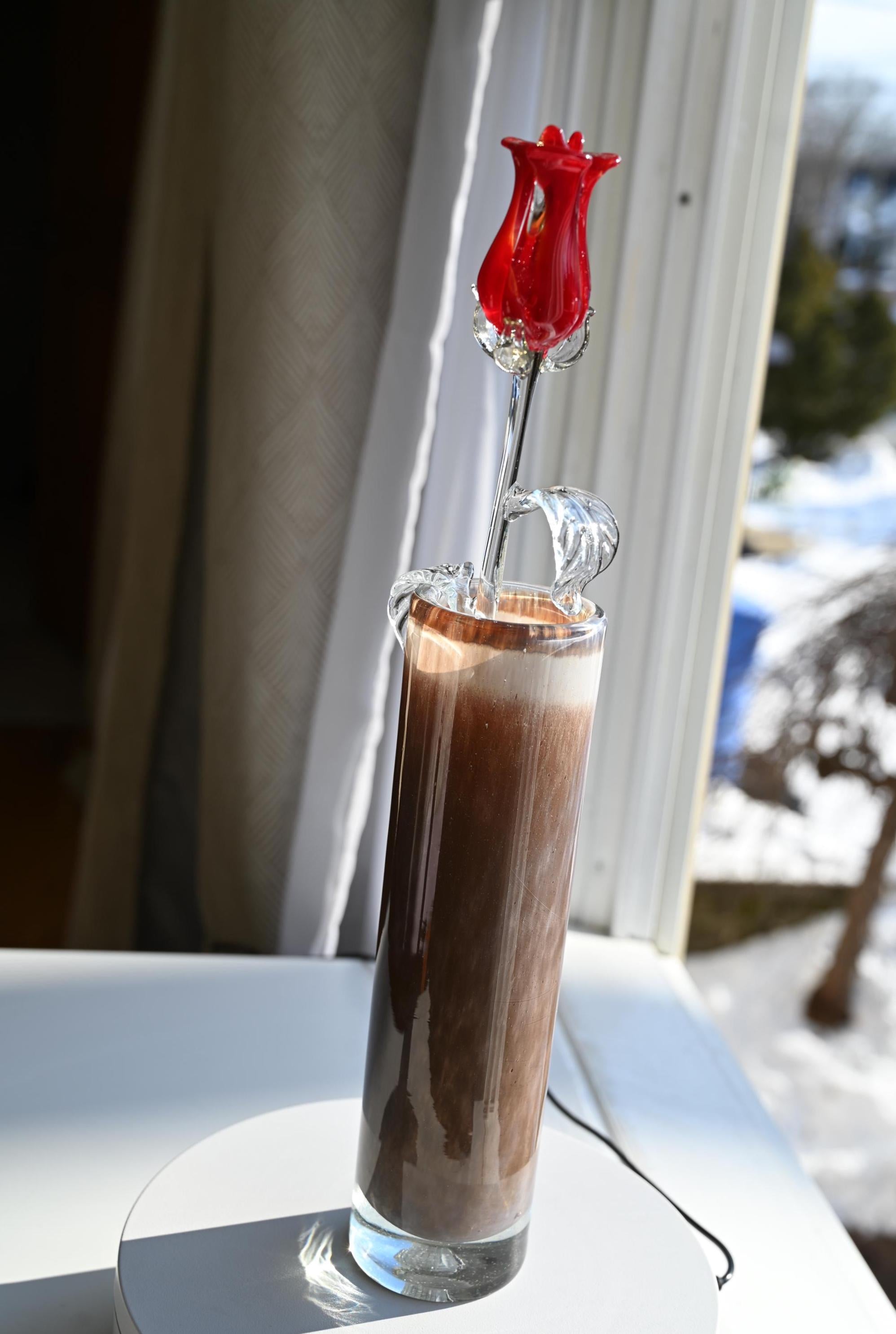 Crystal Rose Glass Centerpiece