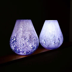 Vase Lamp, Purple Glass Lamp,  Blown Glass Lamp, Cordless Lamp, Ambient Lighting, Wireless Lamp, Table Lamp, Nightstand Lamp, Lamp Set