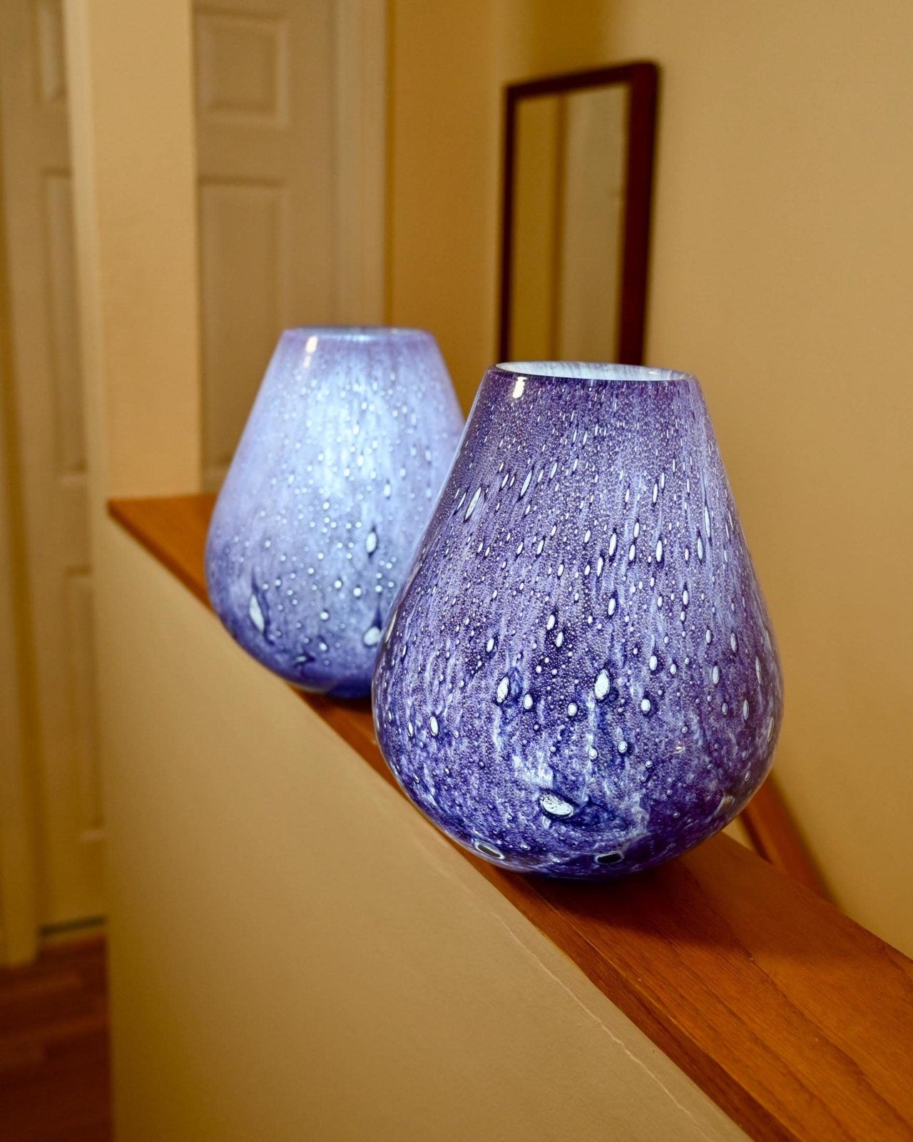 Vase Lamp, Purple Glass Lamp,  Blown Glass Lamp, Cordless Lamp, Ambient Lighting, Wireless Lamp, Table Lamp, Nightstand Lamp, Lamp Set