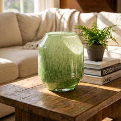 Hand Blown Sage Green Glass Vase