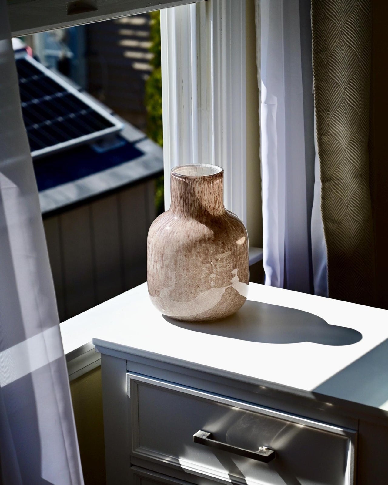 Hand Blown Boné White Vase