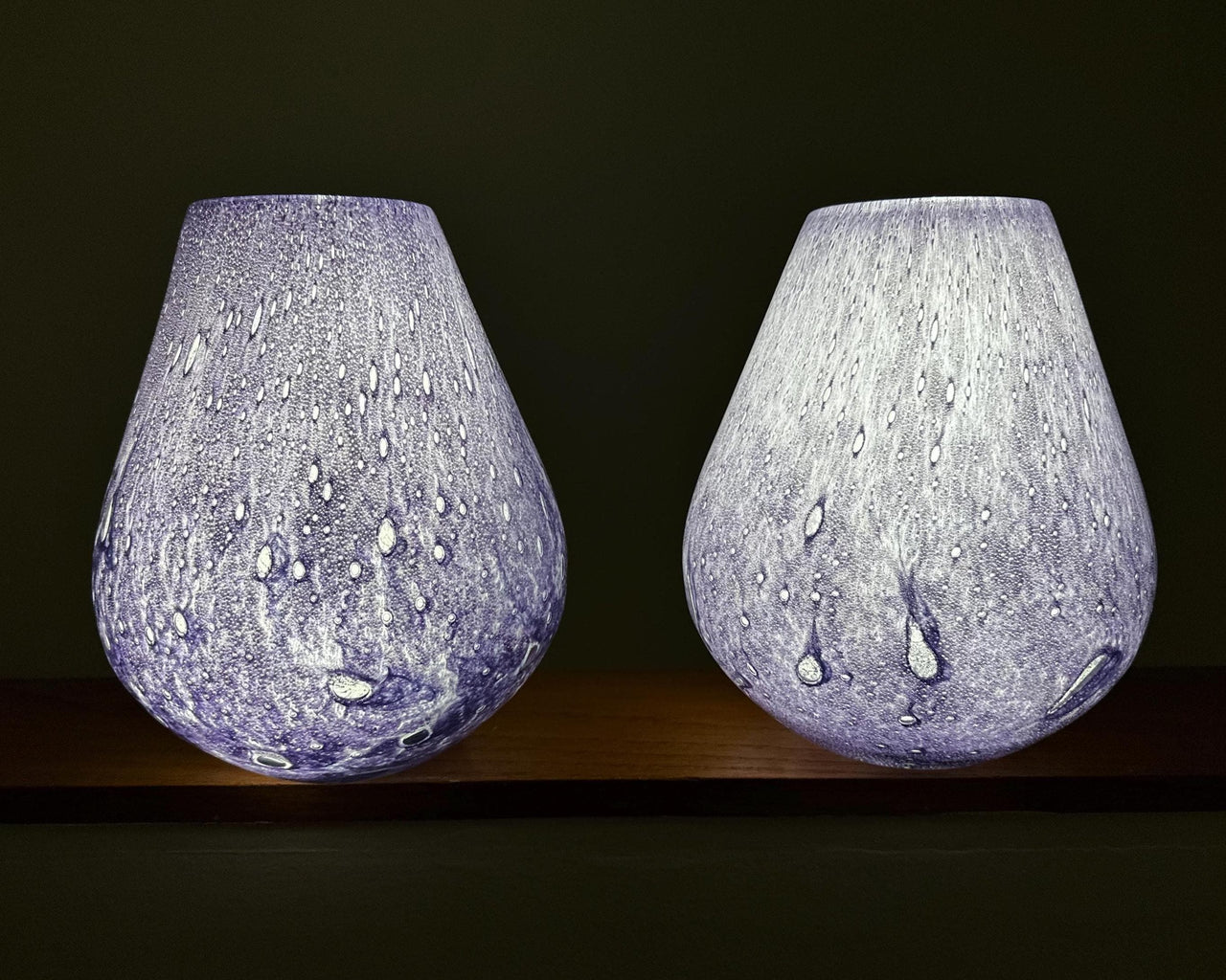 Blown Glass Lighting, Purple Glass Lamp, Vase Lamp, Hand Blown Glass Lamp, Cordless Lamp, Nightstand Lamp, Purple Lamp, Amethyst Lamp
