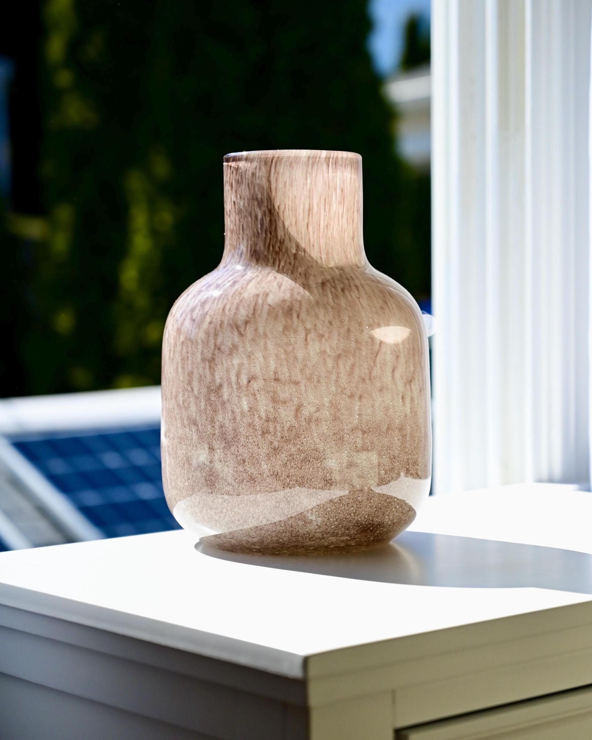 Taupe Vase, Large Glass Vase, Organic Modern Vase, Hand Blown Glass Vase, Large Vase, Flower Vase, Vase for Flowers, Birthday Gift