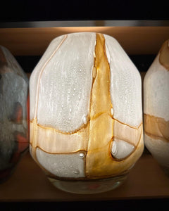 Golden White Glass Vase Lamp