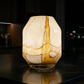 Golden White Glass Vase Lamp