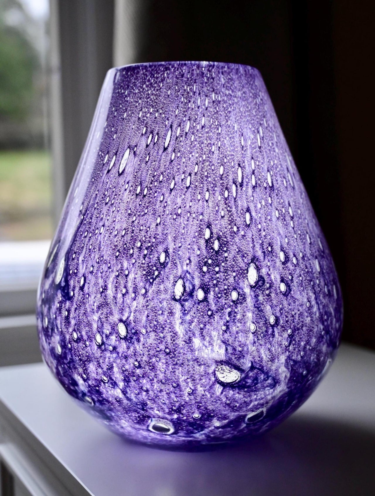 Vase Lamp, Purple Glass Lamp,  Blown Glass Lamp, Cordless Lamp, Ambient Lighting, Wireless Lamp, Table Lamp, Nightstand Lamp, Lamp Set