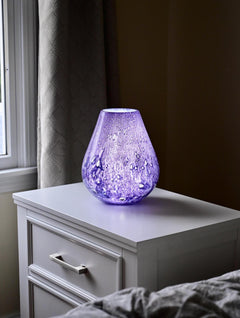 Vase Lamp, Purple Glass Lamp,  Blown Glass Lamp, Cordless Lamp, Ambient Lighting, Wireless Lamp, Table Lamp, Nightstand Lamp, Lamp Set