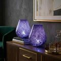 Vase Lamp, Purple Glass Lamp,  Blown Glass Lamp, Cordless Lamp, Ambient Lighting, Wireless Lamp, Table Lamp, Nightstand Lamp, Lamp Set