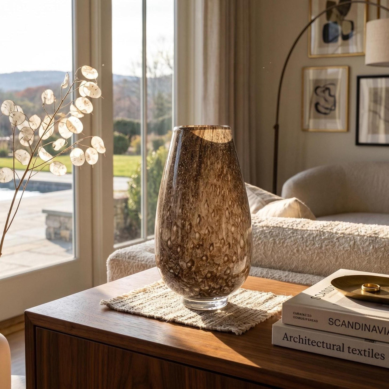 Brown Glass Vase, Small Vase, Hand Blown Glass Vase, Small Glass Vase, Glass Vase, Blown Glass Vase, Vases for Flowers, Birthday Gift