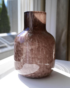 Brown Hand Blown Glass Vase, Blown Glass Art, Large Glass Vase, Handmade Glass Vase, Large Vase For Flowers, Brown Vase, Birthday Gift