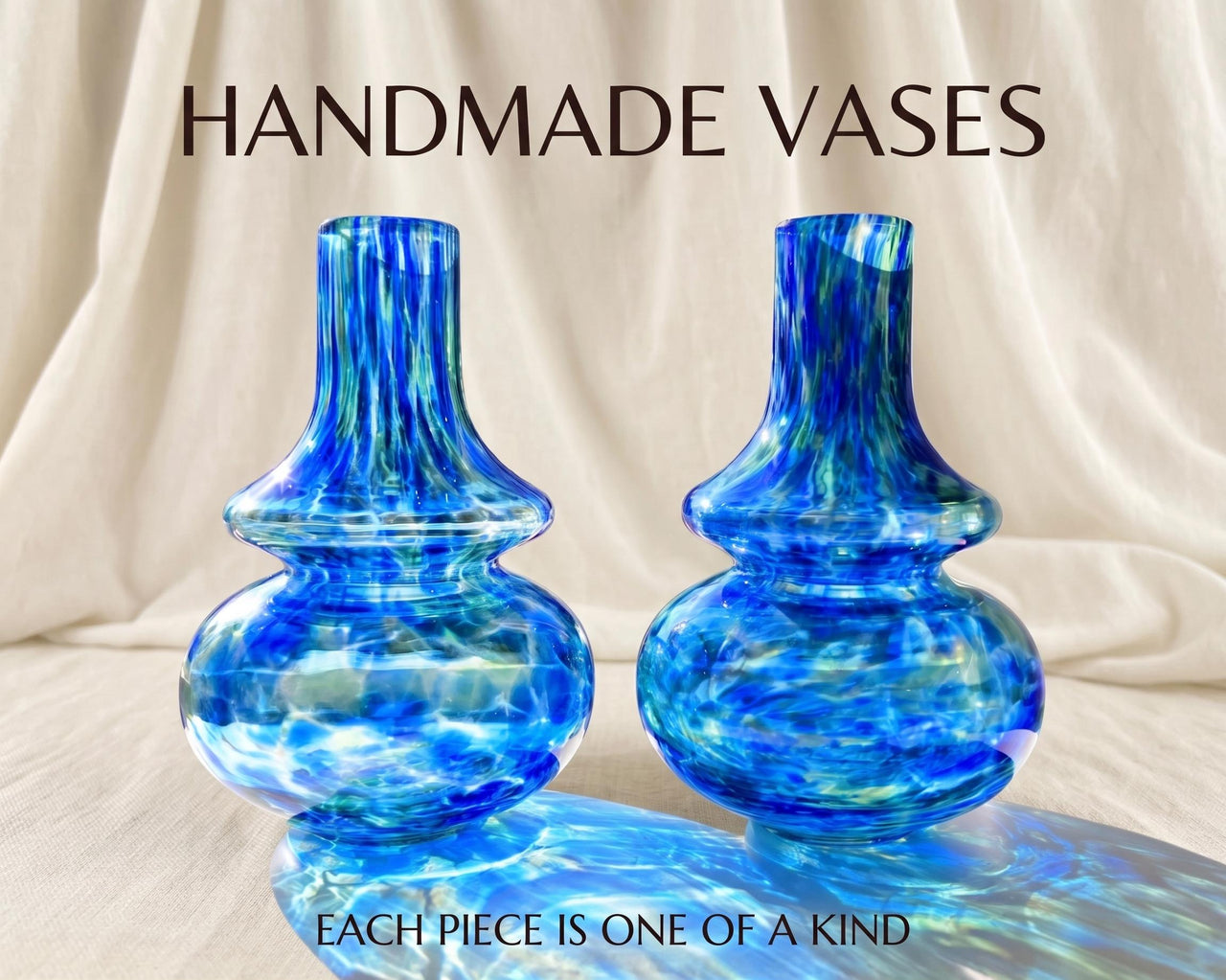 Cobalt Blue Glass Vase, Blue Vase, Hand Blown Glass Vase, Art Glass Vase, Vases for Flowers, Glass Vase, Blown Glass Art, Birthday Gift