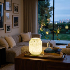 Green Glass Lamp, Vase Lamp, Blown Glass Lamp, Cordless Lamp, Green Lamp, Ambient Lighting, Wireless Lamp, Table Lamp, Nightstand Lamp