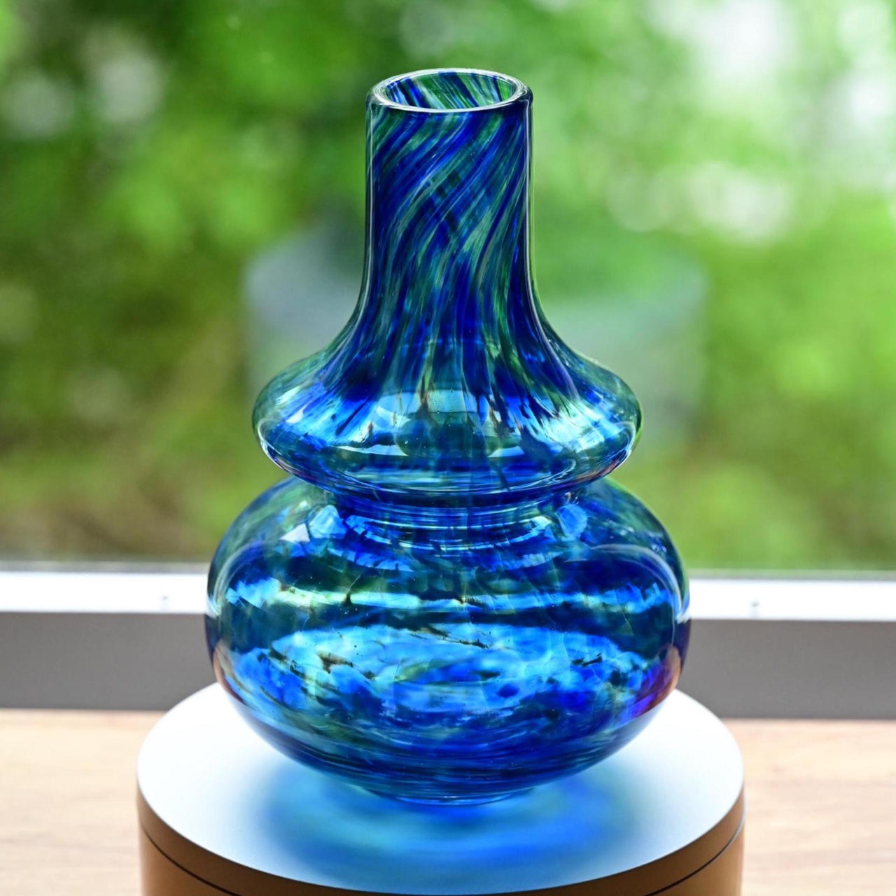 Cobalt Blue Glass Vase, Blue Vase, Hand Blown Glass Vase, Art Glass Vase, Vases for Flowers, Glass Vase, Blown Glass Art, Birthday Gift
