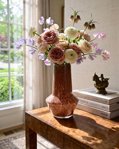 Hand Blown Glass Vase, Brown Glass Vase, Unique Vase, Art Glass Vase, Brown Vase, Flower Vase, Vase for Flowers, Glass Vase, Birthday Gift