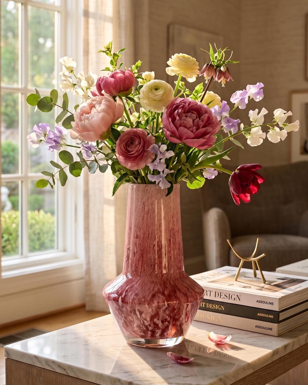 Funky Vase, Pink Vase, Pink Glass Vase, Pink Flower Vase, Vases for Flowers, Hand Blown Glass Vase, Glass Vase, Glass Art, Birthday Gift
