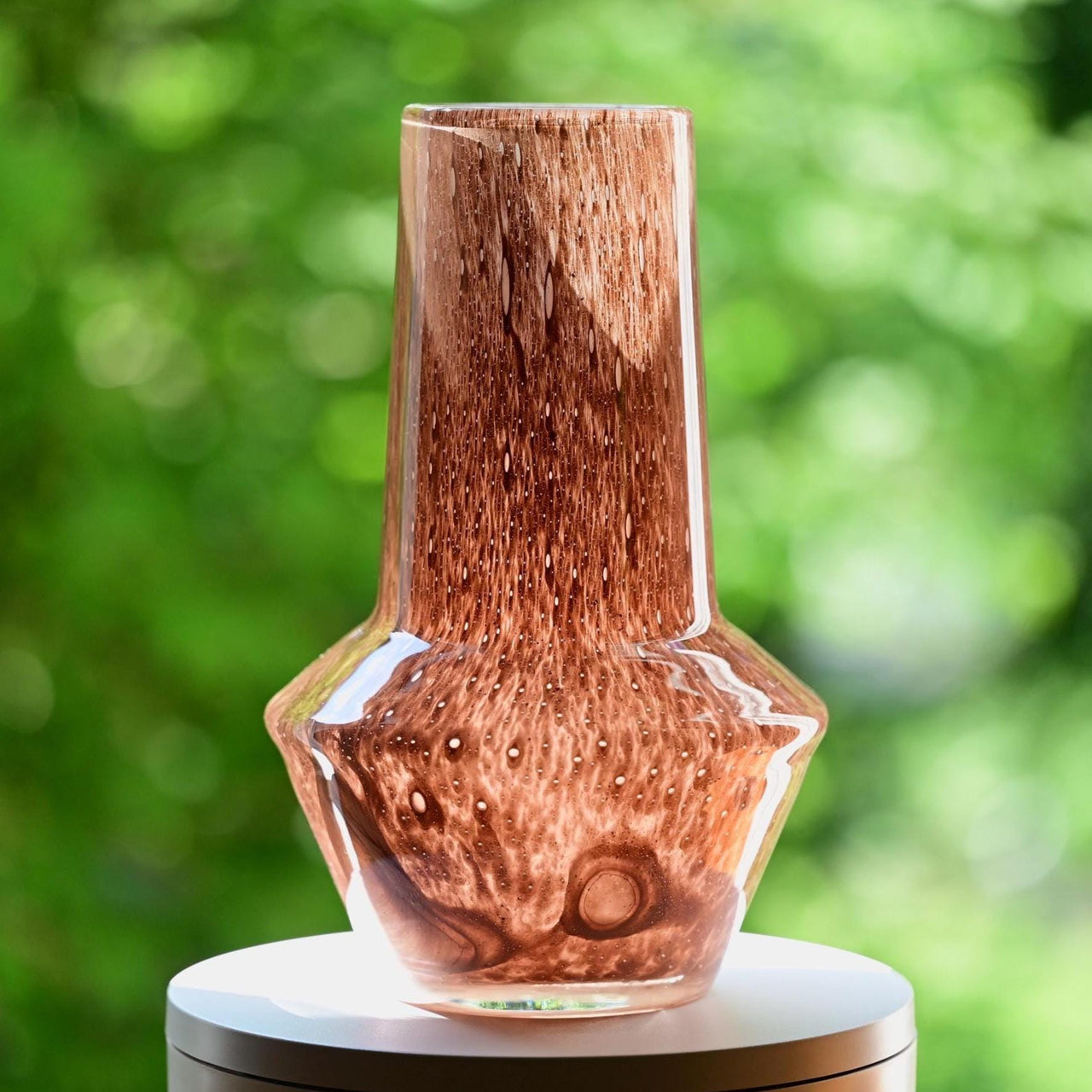 Hand Blown Glass Vase, Brown Glass Vase, Unique Vase, Art Glass Vase, Brown Vase, Flower Vase, Vase for Flowers, Glass Vase, Birthday Gift