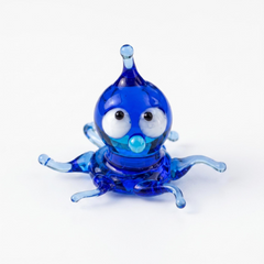 Blown Glass Octopus Figurine, Octopus Gift, Octopus Sculpture, Tiny Glass Animals, Mini Glass Animals, Octopus Decor, Blue Glass Octopus Art