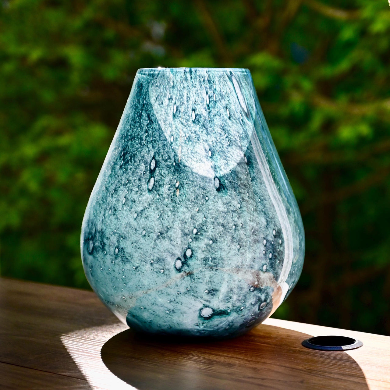 Teal Glass Vase, Large Teal Vase, Large Blue Vase, Statement Vase, Hand Blown Glass Vase, Teal Vase, Blue Glass Vase, Extra Large Glass Vase