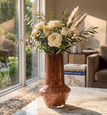 Hand Blown Glass Vase, Brown Glass Vase, Unique Vase, Art Glass Vase, Brown Vase, Flower Vase, Vase for Flowers, Glass Vase, Birthday Gift